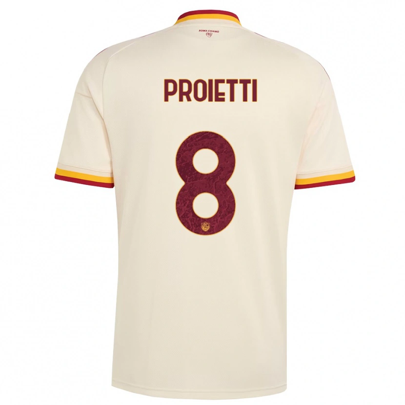 DanxenキッズMauro Proietti#8シャンパン レッド イエローアウェイシャツ2026/27ジャージーユニフォーム
