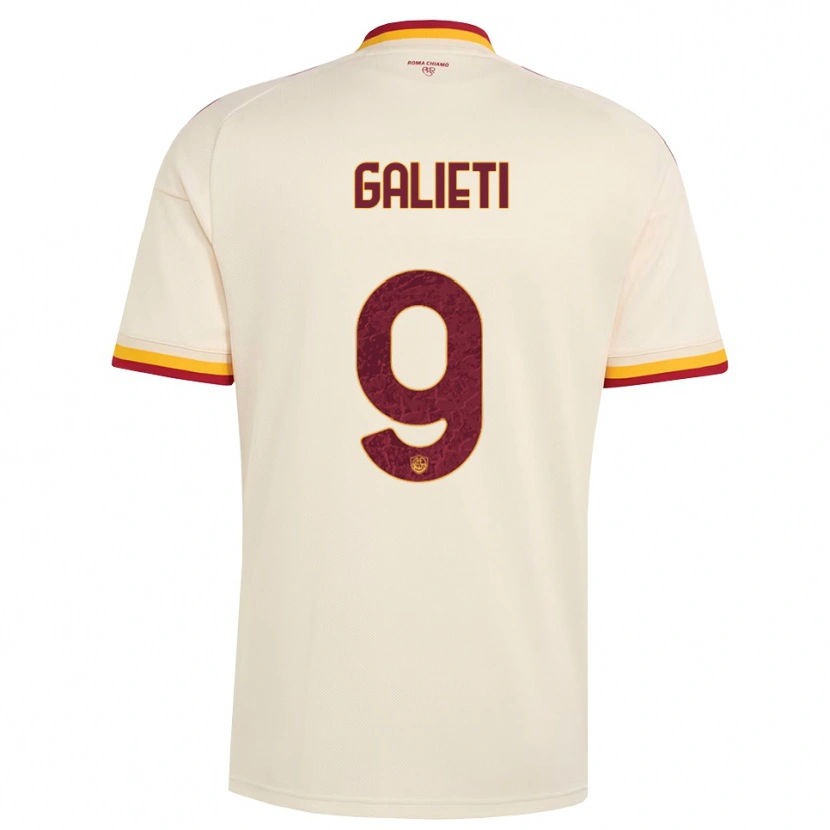 DanxenキッズLeonardo Galieti#9シャンパン レッド イエローアウェイシャツ2026/27ジャージーユニフォーム