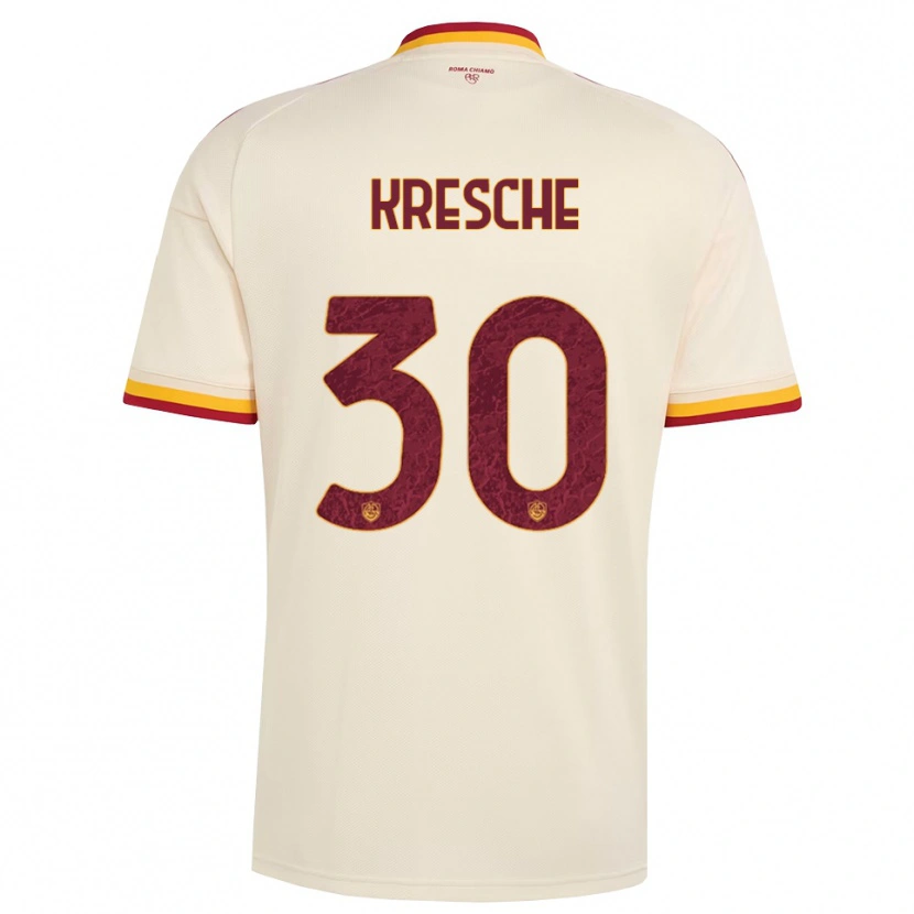 DanxenキッズIsabella Kresche#30シャンパン レッド イエローアウェイシャツ2026/27ジャージーユニフォーム
