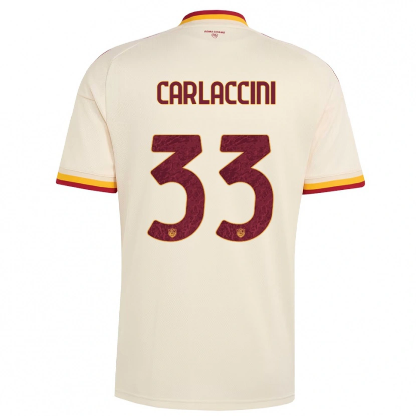 DanxenキッズSamuele Carlaccini#33シャンパン レッド イエローアウェイシャツ2026/27ジャージーユニフォーム