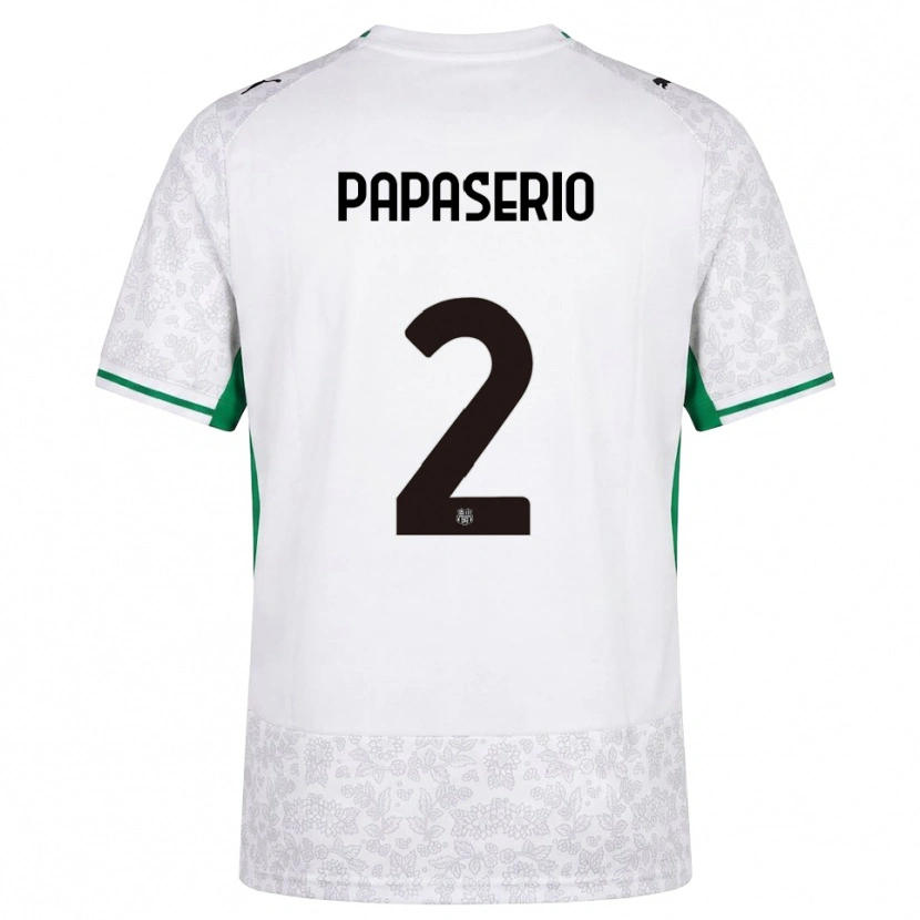 DanxenキッズGabriele Papaserio#2ホワイト ブラック グリーンアウェイシャツ2026/27ジャージーユニフォーム