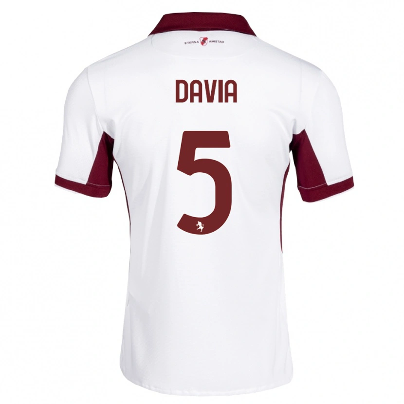 DanxenキッズEmiliano Davia#5バーガンディ ホワイト レッドアウェイシャツ2026/27ジャージーユニフォーム