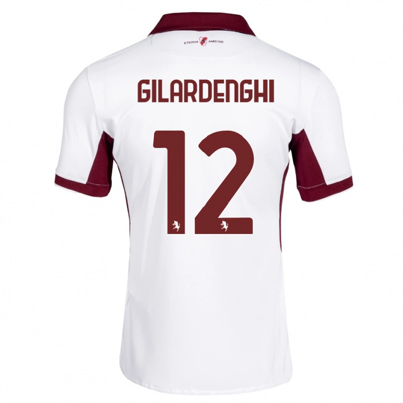 DanxenキッズRiccardo Gilardenghi#12バーガンディ ホワイト レッドアウェイシャツ2026/27ジャージーユニフォーム