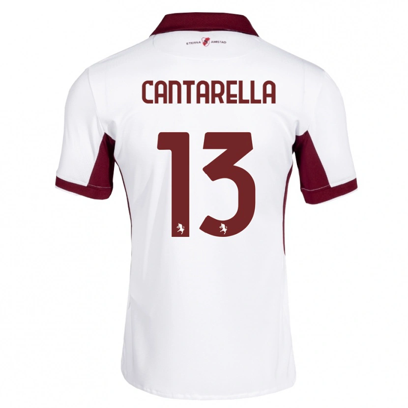 DanxenキッズLuca Cantarella#13バーガンディ ホワイト レッドアウェイシャツ2026/27ジャージーユニフォーム