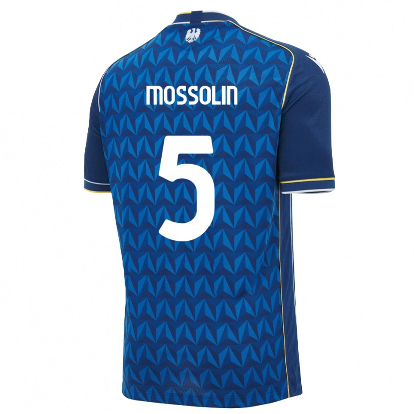 DanxenキッズLorenzo Mossolin#5ロイヤルブルー ホワイト ブルーアウェイシャツ2026/27ジャージーユニフォーム