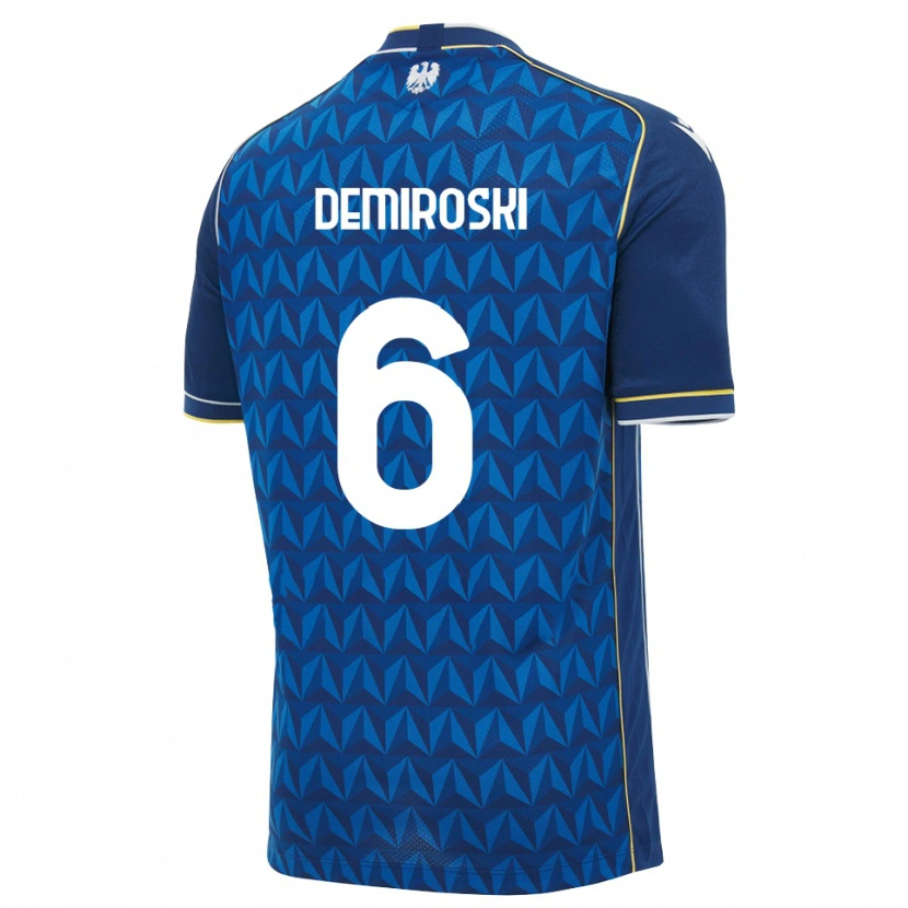 Danxenキッズシェノル・デミロスキー#6ロイヤルブルー ホワイト ブルーアウェイシャツ2026/27ジャージーユニフォーム