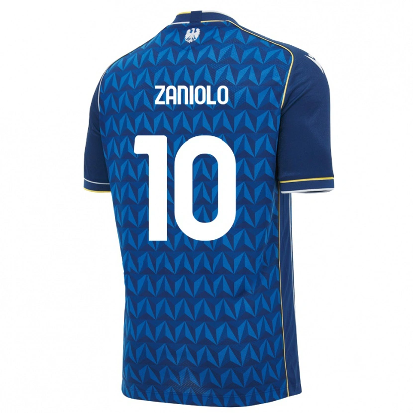 Danxenキッズニコロ・ザニオーロ#10ロイヤルブルー ホワイト ブルーアウェイシャツ2026/27ジャージーユニフォーム