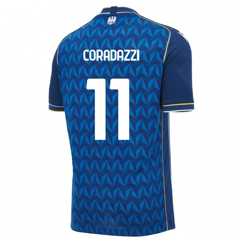 DanxenキッズNiccolò Coradazzi#11ロイヤルブルー ホワイト ブルーアウェイシャツ2026/27ジャージーユニフォーム