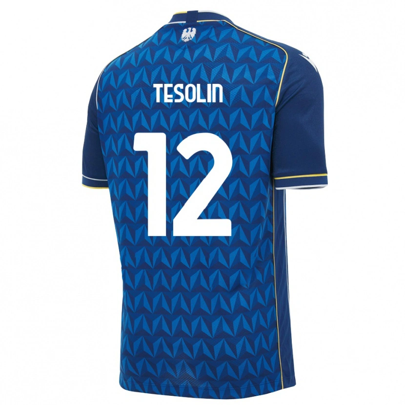 DanxenキッズMatteo Tesolin#12ロイヤルブルー ホワイト ブルーアウェイシャツ2026/27ジャージーユニフォーム
