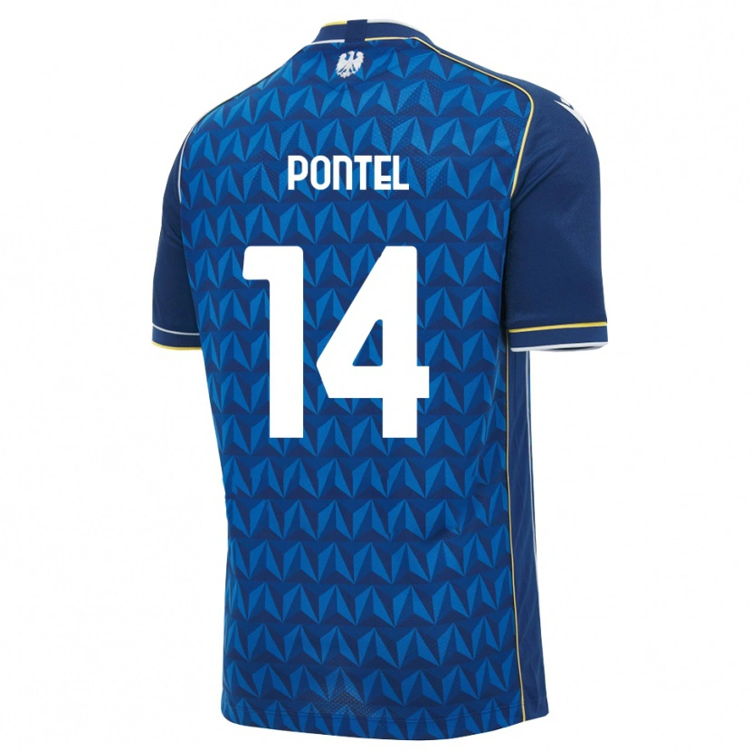 DanxenキッズSimone Pontel#14ロイヤルブルー ホワイト ブルーアウェイシャツ2026/27ジャージーユニフォーム