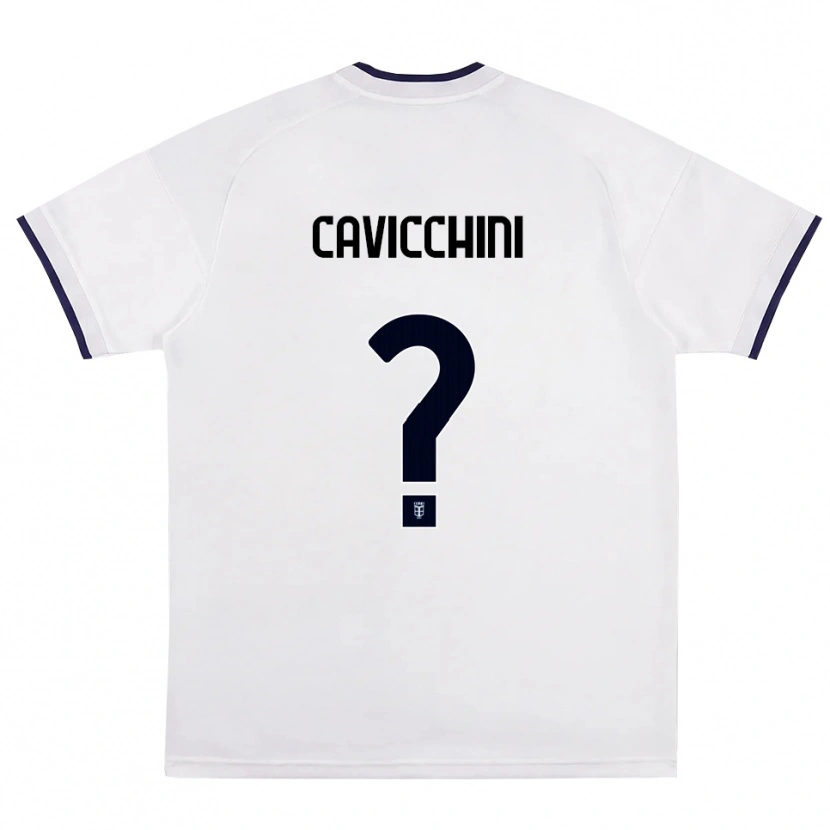 DanxenキッズLeonardo Cavicchini#0ホワイト レッド ロイヤルブルーアウェイシャツ2026/27ジャージーユニフォーム