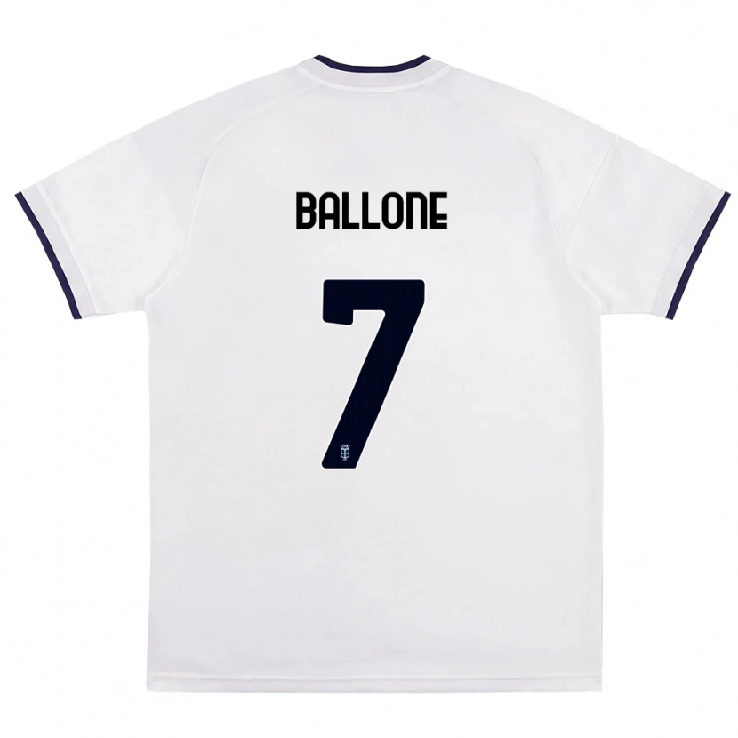 DanxenキッズAndrea Ballone#7ホワイト レッド ロイヤルブルーアウェイシャツ2026/27ジャージーユニフォーム
