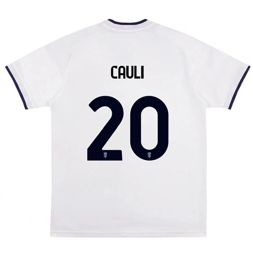 DanxenキッズAchille Cauli#20ホワイト レッド ロイヤルブルーアウェイシャツ2026/27ジャージーユニフォーム