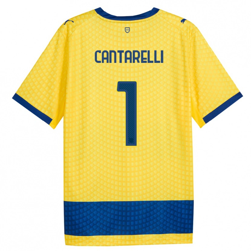 DanxenキッズElia Cantarelli#1イエロー ブルー ブラックアウェイシャツ2026/27ジャージーユニフォーム
