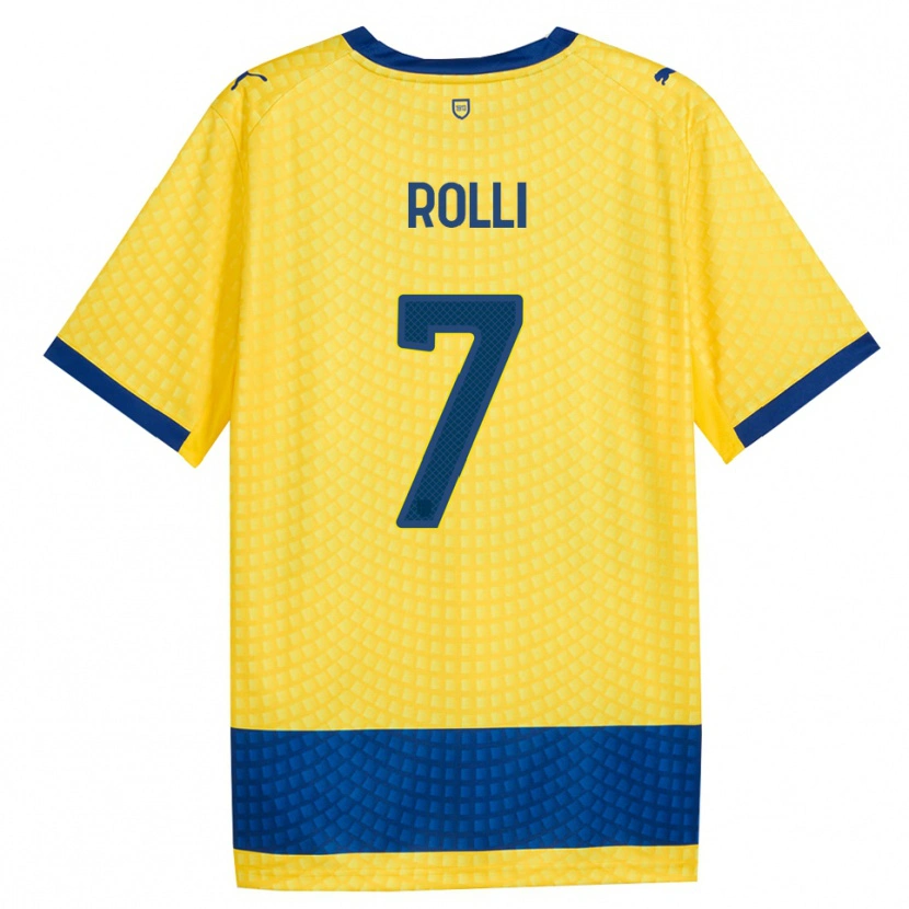 DanxenキッズRiccardo Rolli#7イエロー ブルー ブラックアウェイシャツ2026/27ジャージーユニフォーム