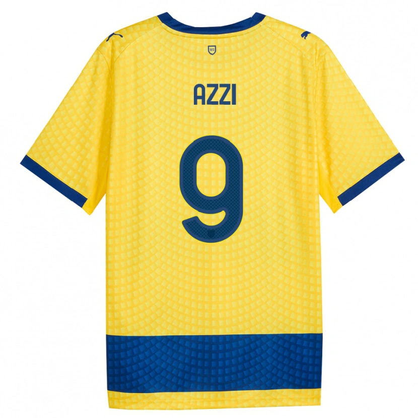 DanxenキッズFederico Azzi#9イエロー ブルー ブラックアウェイシャツ2026/27ジャージーユニフォーム