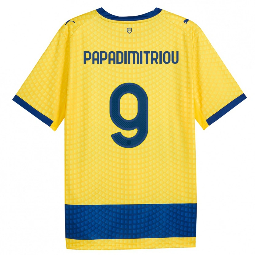 DanxenキッズEirinaios Papadimitriou#9イエロー ブルー ブラックアウェイシャツ2026/27ジャージーユニフォーム