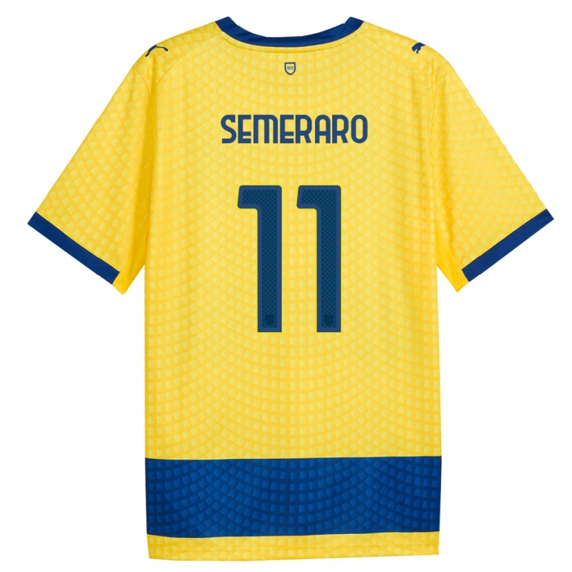 DanxenキッズRiccardo Semeraro#11イエロー ブルー ブラックアウェイシャツ2026/27ジャージーユニフォーム