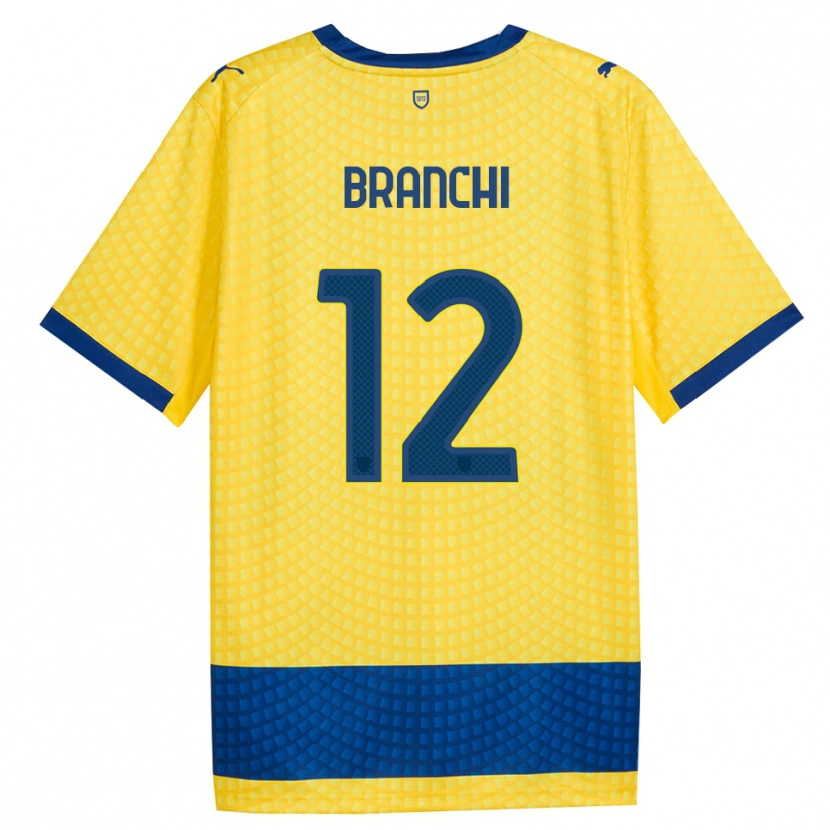 DanxenキッズFerruccio Branchi#12イエロー ブルー ブラックアウェイシャツ2026/27ジャージーユニフォーム