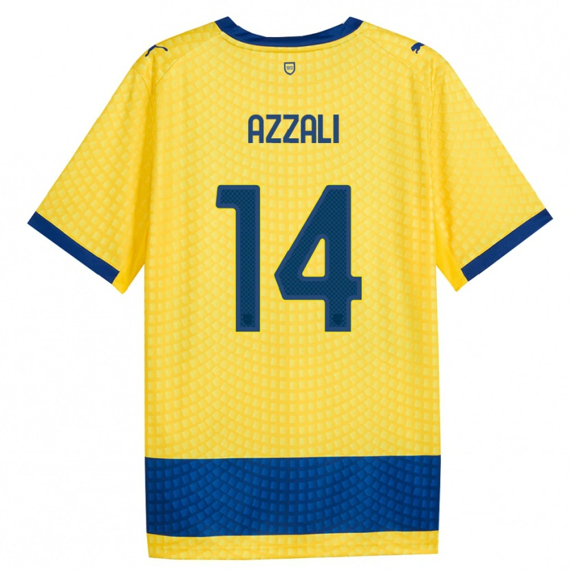 DanxenキッズLeonardo Azzali#14イエロー ブルー ブラックアウェイシャツ2026/27ジャージーユニフォーム