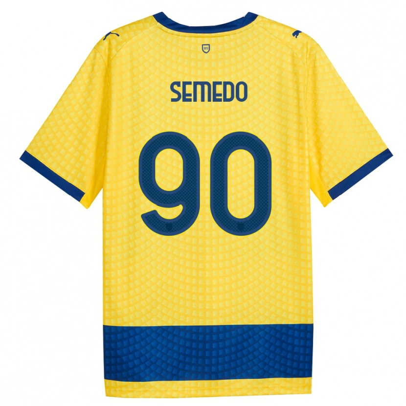 DanxenキッズAfonso Semedo#90イエロー ブルー ブラックアウェイシャツ2026/27ジャージーユニフォーム