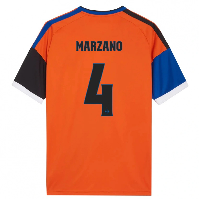 DanxenキッズMichelangelo Marzano#4オレンジ ブルー ブラック ホワイトアウェイシャツ2026/27ジャージーユニフォーム