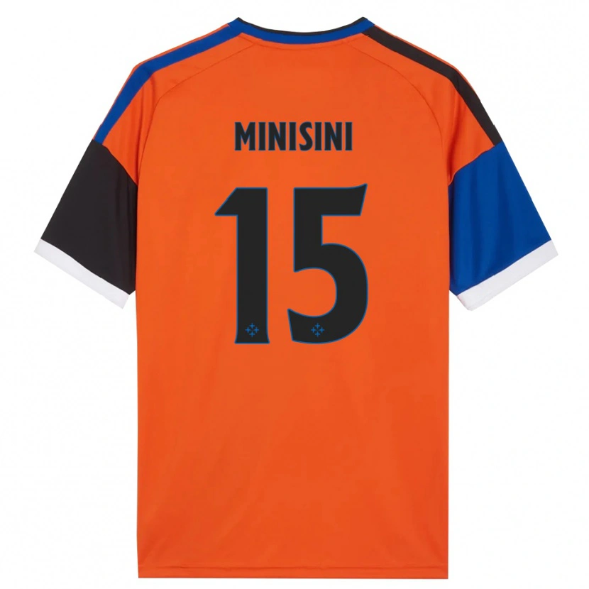 DanxenキッズNiccolò Minisini#15オレンジ ブルー ブラック ホワイトアウェイシャツ2026/27ジャージーユニフォーム