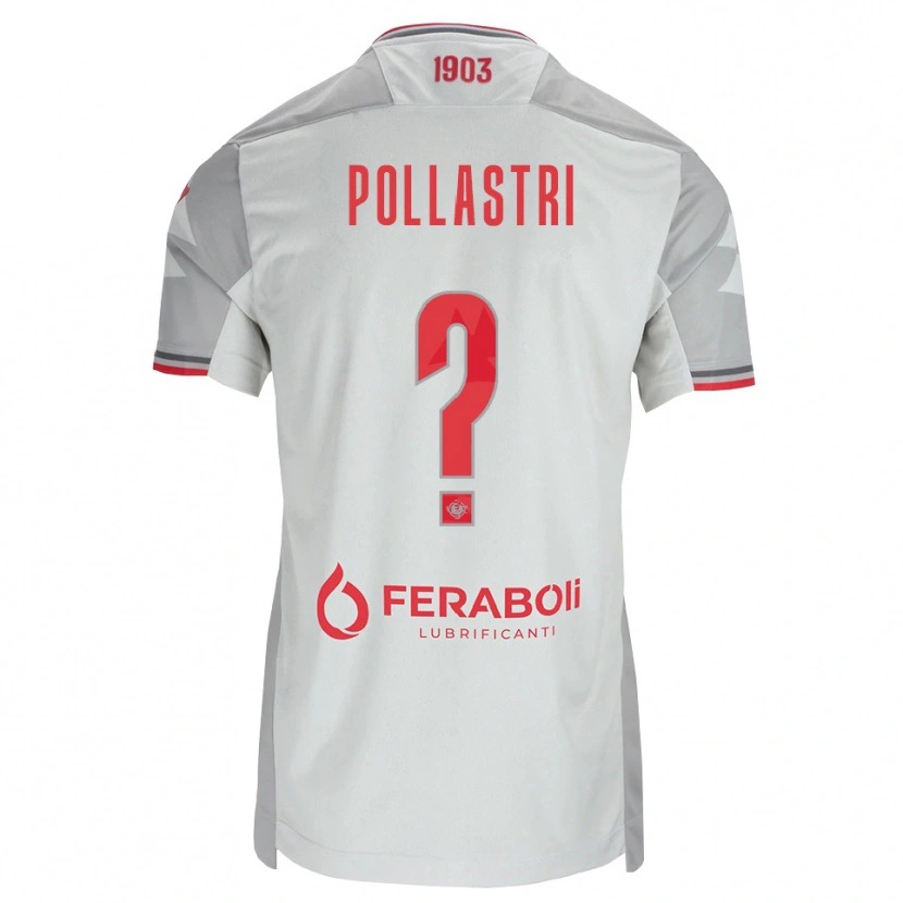 DanxenキッズLuca Pollastri#0グレー ホワイト レッドアウェイシャツ2026/27ジャージーユニフォーム
