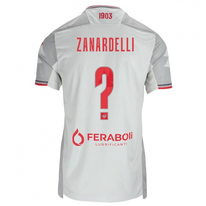 DanxenキッズNicola Zanardelli#0グレー ホワイト レッドアウェイシャツ2026/27ジャージーユニフォーム