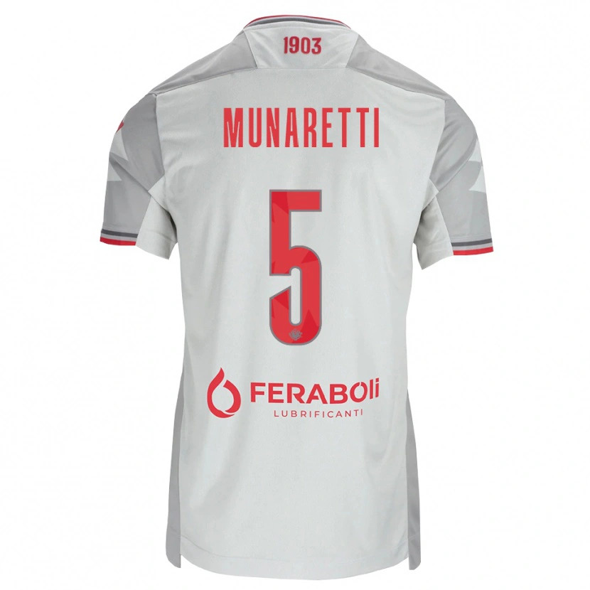 DanxenキッズLuca Munaretti#5グレー ホワイト レッドアウェイシャツ2026/27ジャージーユニフォーム
