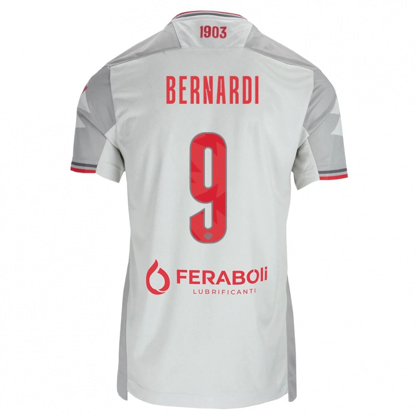 DanxenキッズAndrea Bernardi#9グレー ホワイト レッドアウェイシャツ2026/27ジャージーユニフォーム