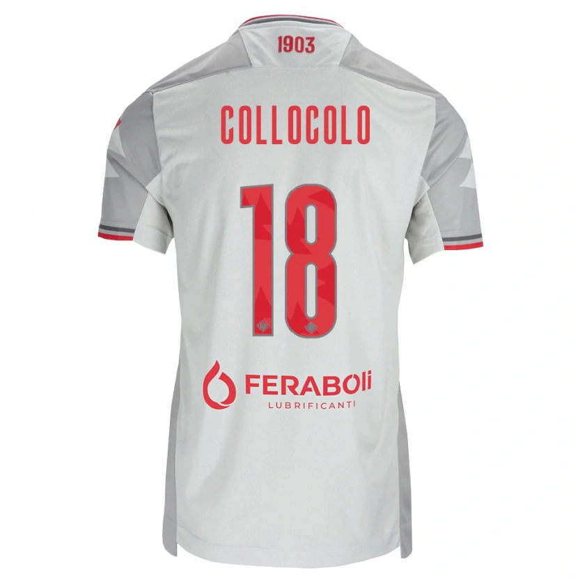 DanxenキッズMichele Collocolo#18グレー ホワイト レッドアウェイシャツ2026/27ジャージーユニフォーム