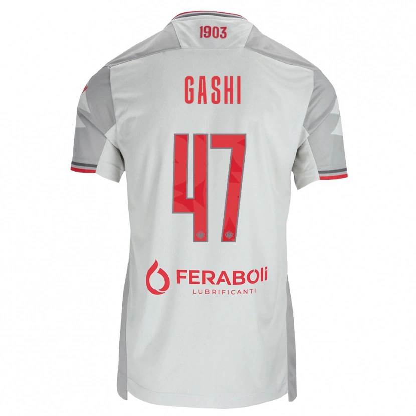DanxenキッズEduart Gashi#47グレー ホワイト レッドアウェイシャツ2026/27ジャージーユニフォーム