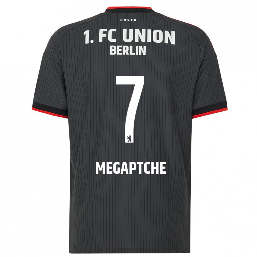 DanxenキッズYann Megaptche#7ブラック ホワイトレッドアウェイシャツ2026/27ジャージーユニフォーム