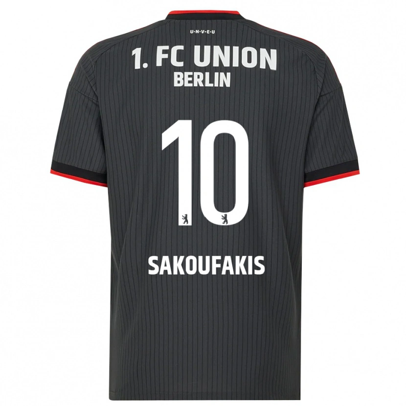 DanxenキッズTheodor Sakoufakis#10ブラック ホワイトレッドアウェイシャツ2026/27ジャージーユニフォーム