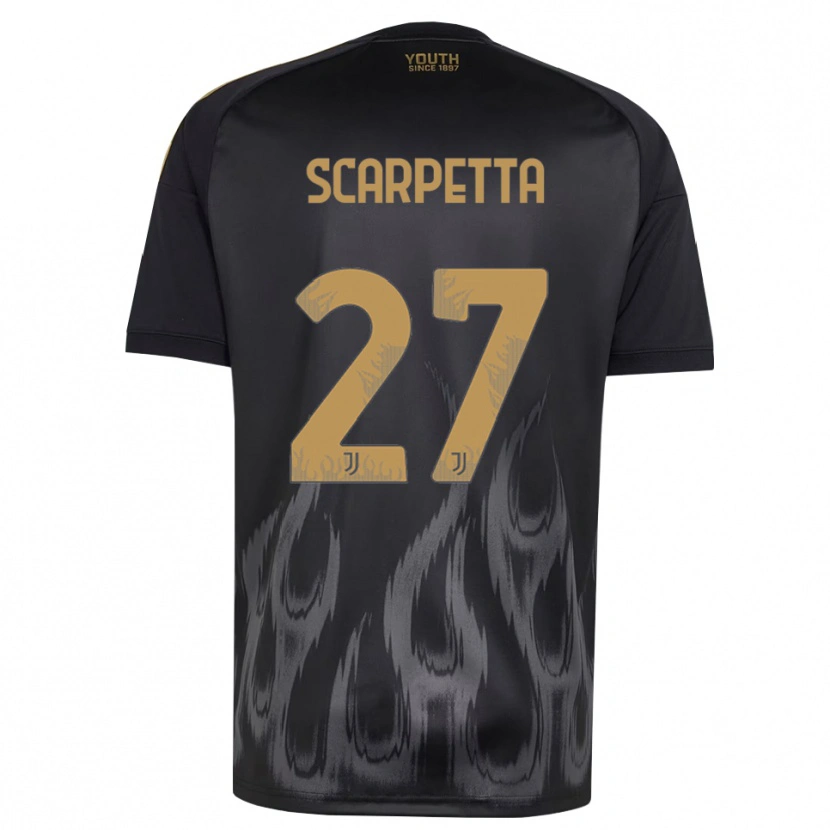 Danxenキッズヤコポ・スカーペッタ#27ブラック ブラウンサードユニフォームシャツ2026/27ジャージーユニフォーム