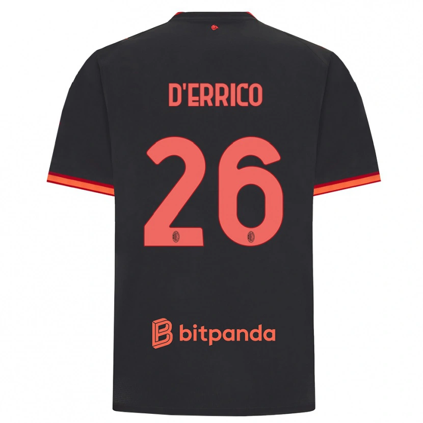 DanxenキッズLeonardo D'errico#26ブラック レッドサードユニフォームシャツ2026/27ジャージーユニフォーム