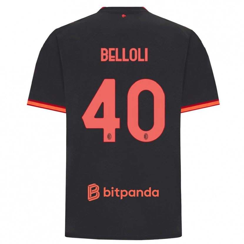DanxenキッズSofia Belloli#40ブラック レッドサードユニフォームシャツ2026/27ジャージーユニフォーム
