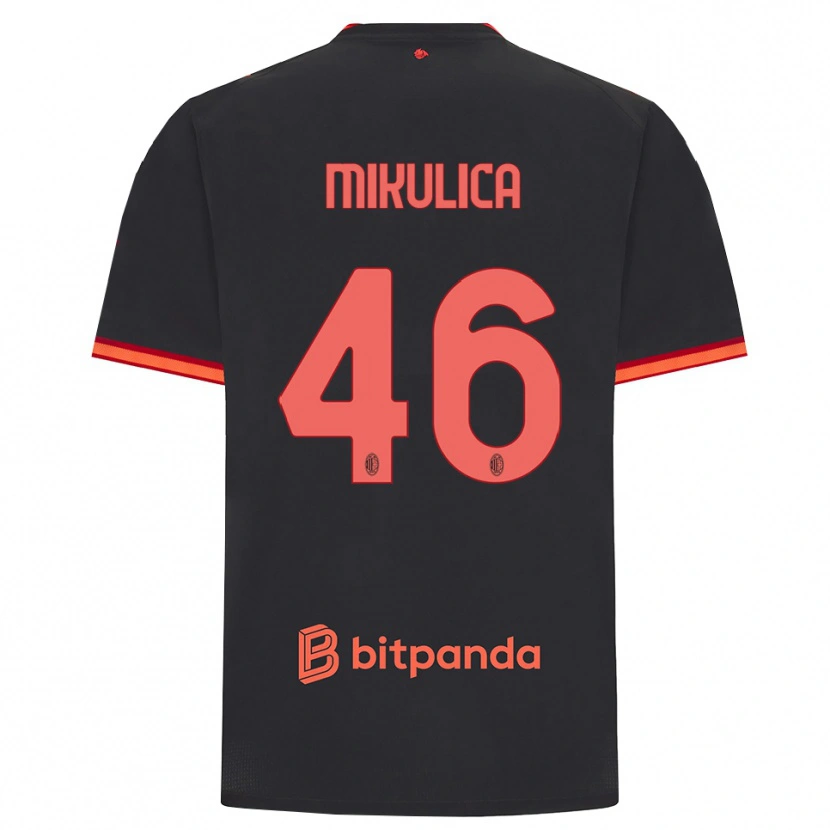 DanxenキッズPetra Mikulica#46ブラック レッドサードユニフォームシャツ2026/27ジャージーユニフォーム