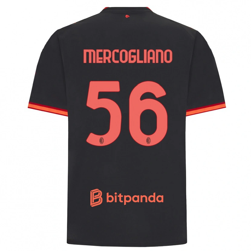 DanxenキッズMattia Mercogliano#56ブラック レッドサードユニフォームシャツ2026/27ジャージーユニフォーム