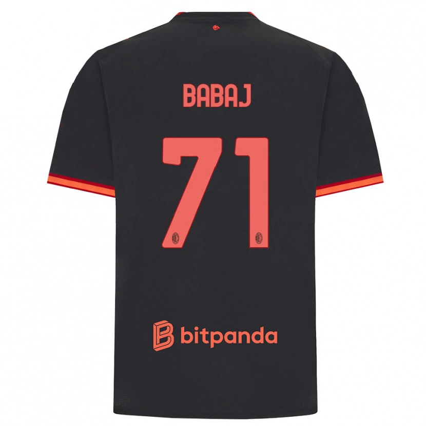 DanxenキッズAron Babaj#71ブラック レッドサードユニフォームシャツ2026/27ジャージーユニフォーム