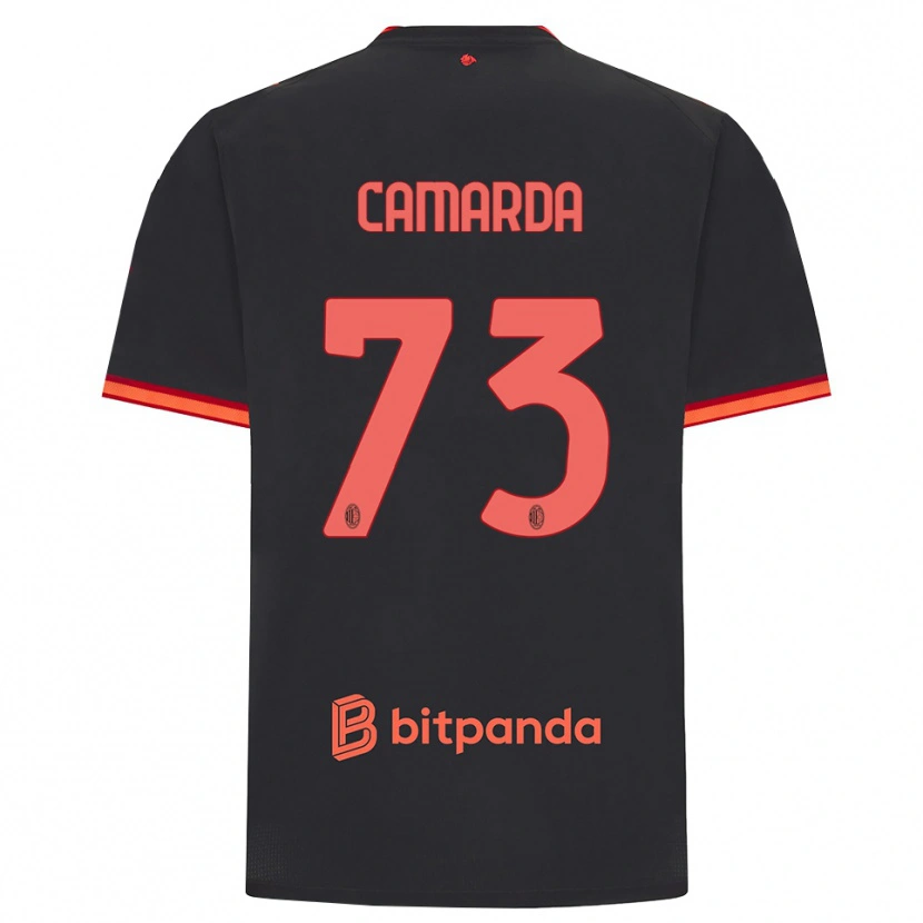 Danxenキッズフランチェスコ・カマルダ#73ブラック レッドサードユニフォームシャツ2026/27ジャージーユニフォーム