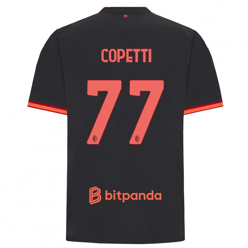 DanxenキッズMatilde Copetti#77ブラック レッドサードユニフォームシャツ2026/27ジャージーユニフォーム