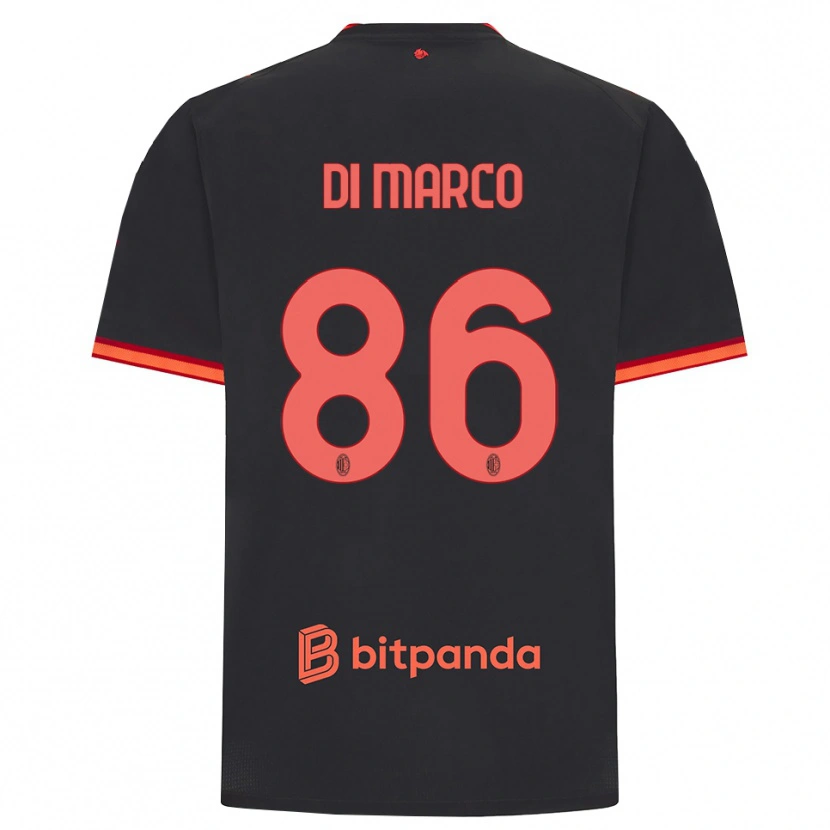 DanxenキッズLuca Di Marco#86ブラック レッドサードユニフォームシャツ2026/27ジャージーユニフォーム