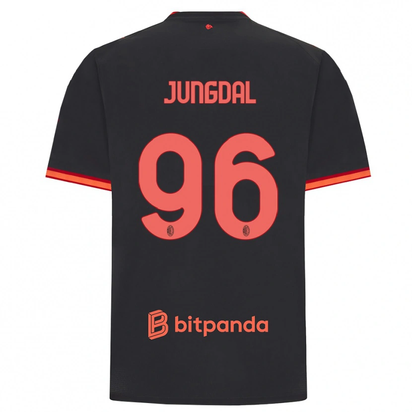 Danxenキッズアンドレアス・ユングダル#96ブラック レッドサードユニフォームシャツ2026/27ジャージーユニフォーム