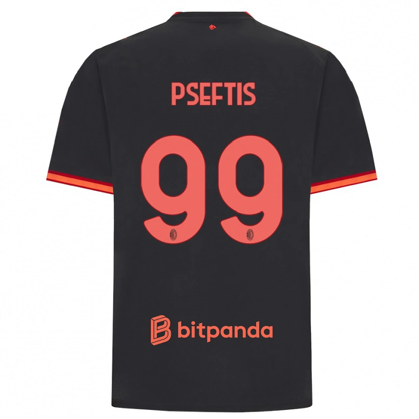 Danxenキッズフォティス・プセフティス#99ブラック レッドサードユニフォームシャツ2026/27ジャージーユニフォーム