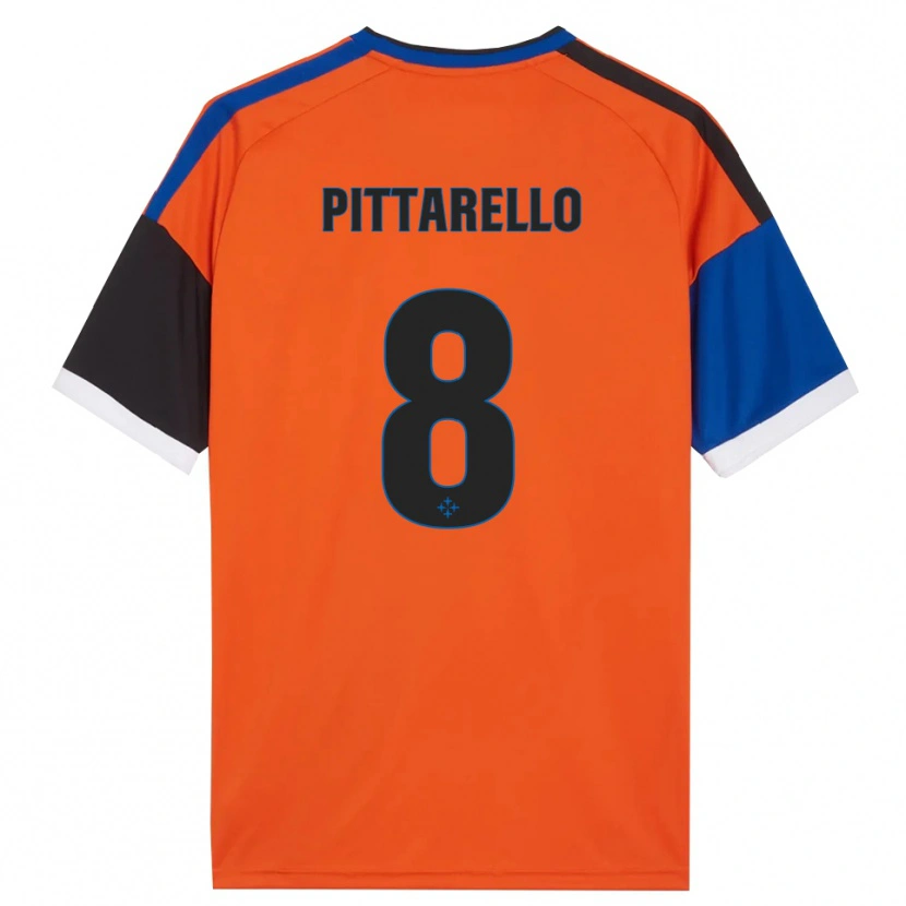 DanxenキッズFilippo Pittarello#8オレンジ ブルー ブラック ホワイトアウェイシャツ2026/27ジャージーユニフォーム