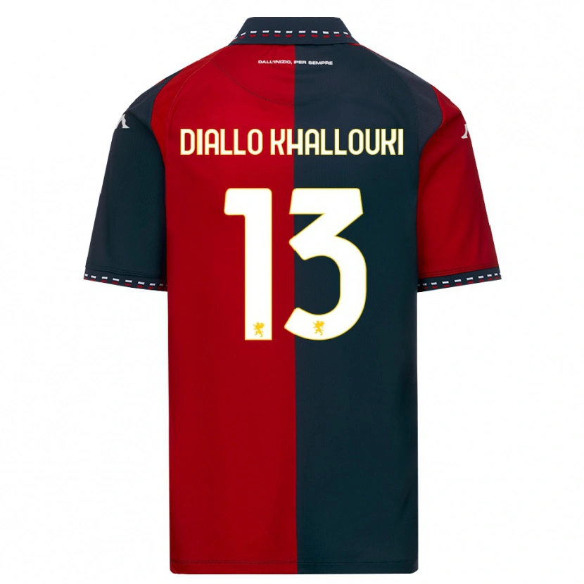 DanxenメンズSiaka Diallo Khallouki#13レッド ブラック ホワイトホームシャツ2026/27ジャージーユニフォーム
