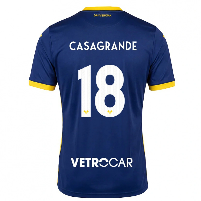 DanxenメンズDavide Casagrande#18ロイヤルブルー イエロー ホワイトホームシャツ2026/27ジャージーユニフォーム