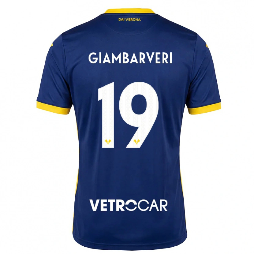 DanxenメンズMattia Giambarveri#19ロイヤルブルー イエロー ホワイトホームシャツ2026/27ジャージーユニフォーム